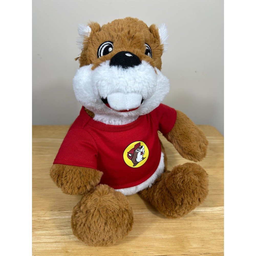 Buc-ee's Warmies Beaver Plush Toy Brown Red Shirt Microwaveable Lavender Scented